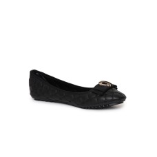 Estatos Synthetic Leather Flat Black Bellies for Women