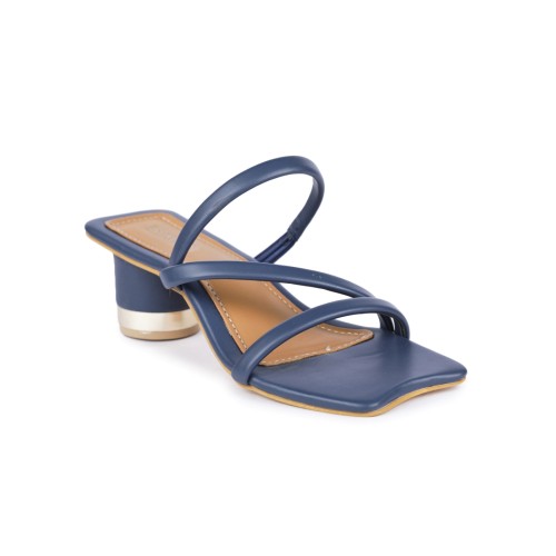 Estatos PU Strappy Heeled Blue Women Sandals (P15V1146)