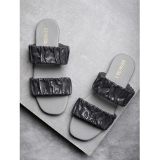Estatos Grey Melange Color Open Toe  Women Flats Slippers (P16V1104)