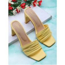 Estatos Platform Heels Yellow Sandals for Women (P27v1104)