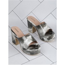 Estatos PU Grey Coloured Open Toe Platform Heel Women Wedges 